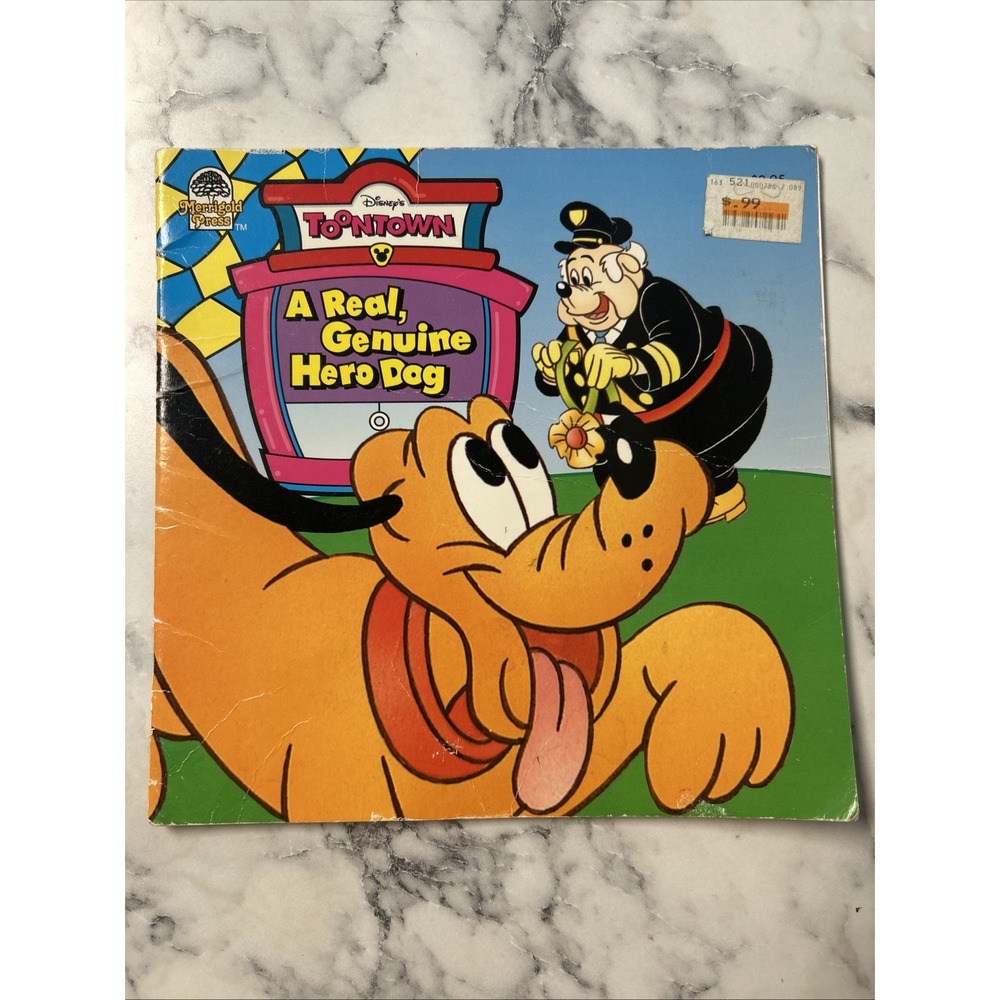 Disney's Toontown A Real, Genuine Hero Dog Children's Book 1995 Starring Pluto